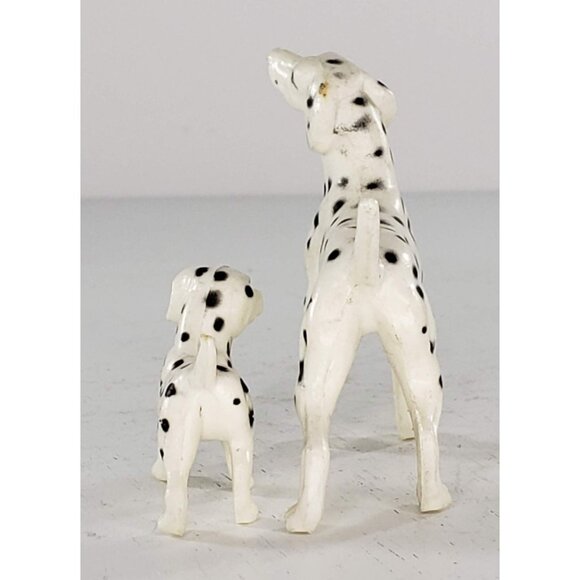 Vintage Dalmatian Figurines Mom Puppy Hard Plastic - Picture 4 of 5